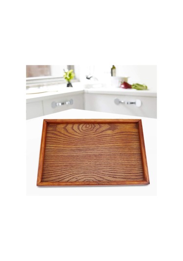 Servis Tepsisi, Dikdörtgen Ahşap Çay Tepsisi Otel Ev Mutfak Tepsileri Atıştırmalık Tepsisi Kahvaltı Tepsisi Gıda Saklama Kabı 30 20cm