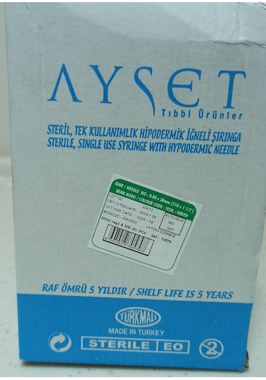 Ayset 2 CC Steril 21G*1 Yeşil Uçlu Enjektör 300 Adet