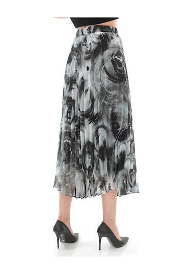 Soralline Kadın Etek 786 Sifon Empirme Gri