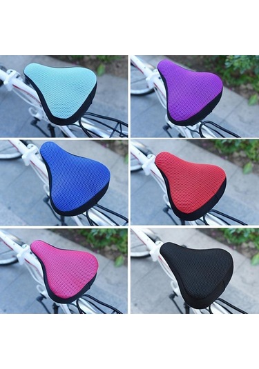 Açık Mavi 3d Yumuşak Bisiklet Klozet Kapağı Bisiklet Sele Kılıfı Bisiklet Silikon Koltuk Minderi Bisiklet Nefes Eyer Rahat Bisiklet Parçaları Açık Mavi