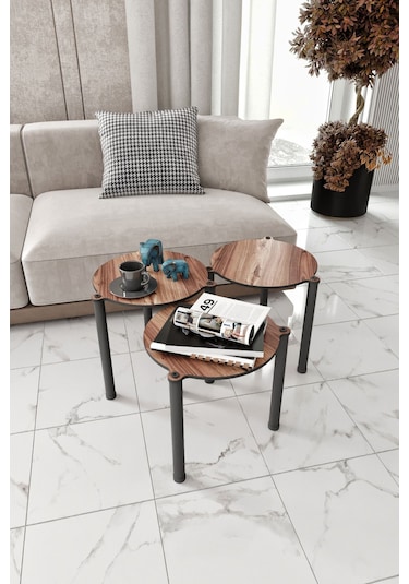 La Via Ceviz Yuvarlak Zigon 3 Lü Ceviz