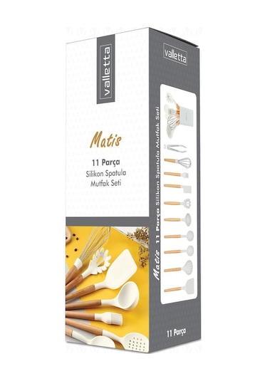 Valletta VLT1180 Matis 11 Parça Standlı Mutfak Servis Seti - Beyaz
