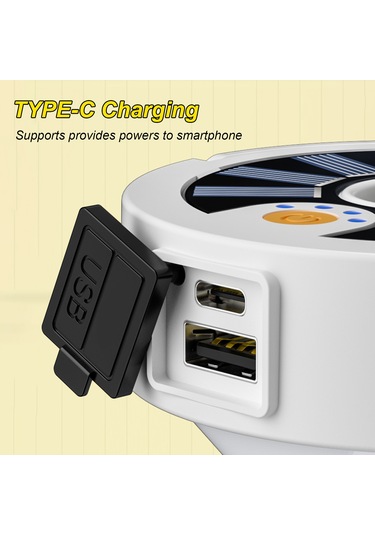 Singree Güneş Enerjili Kamp Lambası - 4 Işık Modlu, Şarj Edilebilir, Su Geçirmez, Acil Durum Aydınlatma