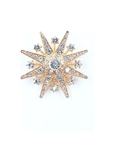 Gold Kar Tanesi Broş. Taşlı Tasarım Broş. Yaka İğnesi Broş. Kadın Broş. Erkek Broş. Broş. Unisex Gold