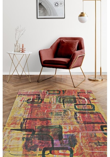 Homshtag Pastel Boho Çok Renkli Mutfak Halısı Soyut Salon Halısı Çok Renkli