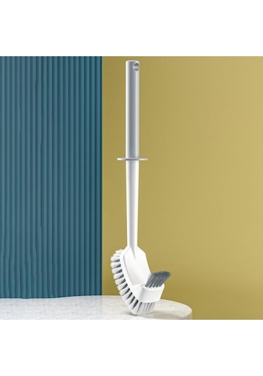 Gri Tuvalet Fırçası Uzun Saplı Çift Taraflı Kıllar Duvar Asılı Delik Modern Çok Fonk Kir Temizleme Klozet Tuvalet Fırçası 55832999