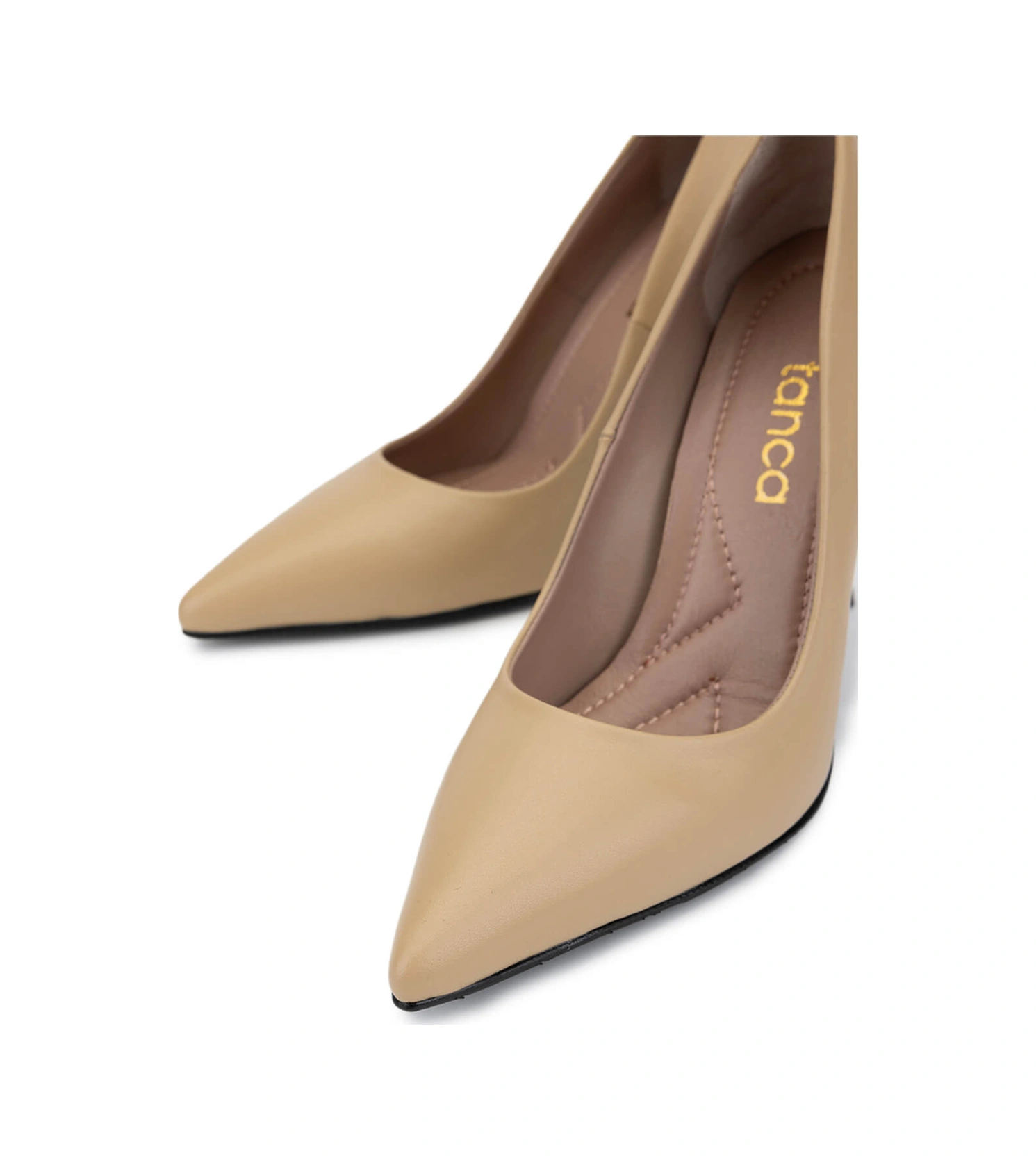 Tamer Tanca Kadın Hakiki Deri Bej Topuklu Ayakkabı 1129 109 Bn Ayk Sk25-26 Nude Dr Nude