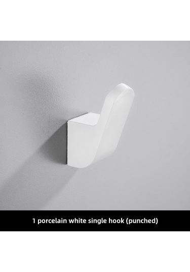 Teltree Beyaz Delikli Duvarlı Uzay Alüminyum Gardırop Kancası - Dayanıklı Tek Kanca, Banyo/gösterge Paneli İçin Giysi/şapka Asma Diğer
