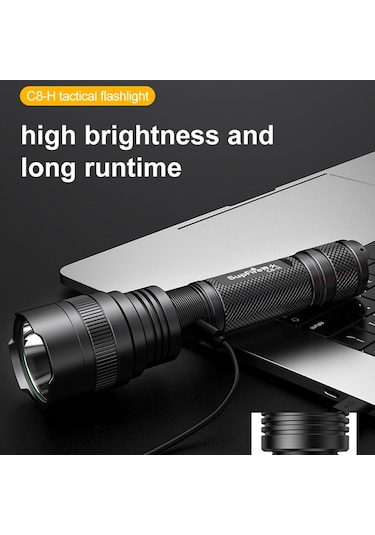 Cbtx Superfıre C8-h 1200lm Taşınabilir El Feneri Yüksek Parlaklık 15w Gece Lambası, 4000mah Pil İle