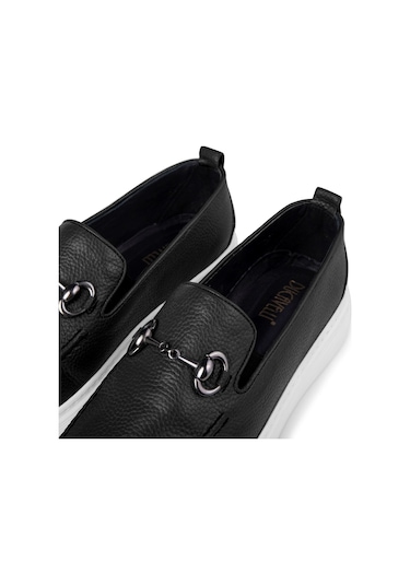Ducavelli Anchor Hakiki Deri Erkek Günlük Ayakkabı, Loafer Ayakkabı, Hafif Ayakkabı, Yazlık Ayakkabı, Hafif Ayakkabı Siyah