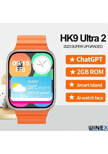 Winex Watch HK9 Ultra 2 Amoled Ekran Akıllı Saat (İthalatçı Garantili)