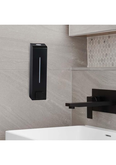 Suntek 600ml Sabunluk Duvara Monte Banyo Duş Şampuanı Otel Siyahı