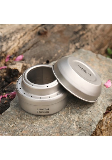 Lixada-taşınabilir Mini Titanyum Alkol Kapaklı Soba,y14148-t Gümüş