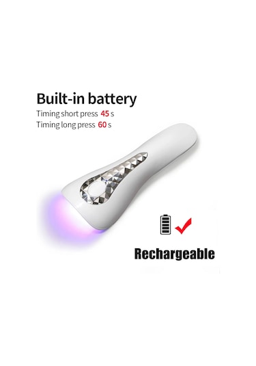 Lulaa El Uv Led Uv Tırnak Lambası Yükseltilmiş Şarj Edilebilir Tırnak Lambası Tırnak Sanat Hızlı Kuruyan Makine Taşınabilir Ev Dıy Salon Manikür Black