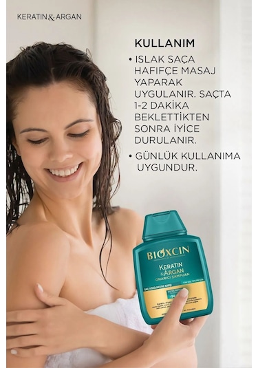 Keratin & Argan Onarıcı Şampuan 300 Ml - Yıpranmış Ve Hasar Görmüş Saçlar 3'lü