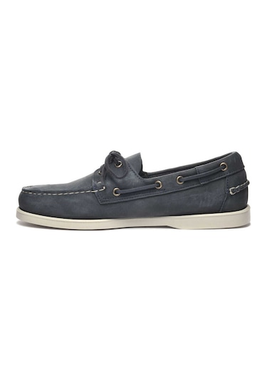Sebago Docksides Portland Crazy Horse Erkek Deri Ayakkabı Mavi Mavi - Lacivert