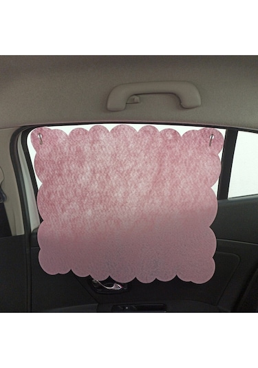 Oto Güneşlik Perdesi Yan Cam Araç Arka Koltuk Emzirme Örtüsü Açık Pembe Keçe Vantuz Tutucaklı 2 Adet