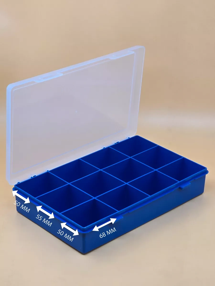 Boxplast Kapaklı, 12 Bölmeli Plastik Küçük Eşyalar Düzenleyici 139444684