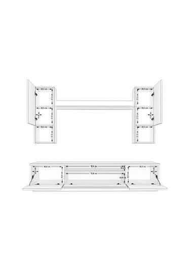 Decoraktiv Trendstyle 5das Mdf Tv Ünitesi Tv Sehpası Beyaz - Pera