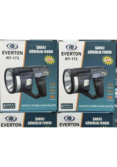 Everton Rt-173 Şarjlı 50w Güvenlil Feneri-9851 Siyah