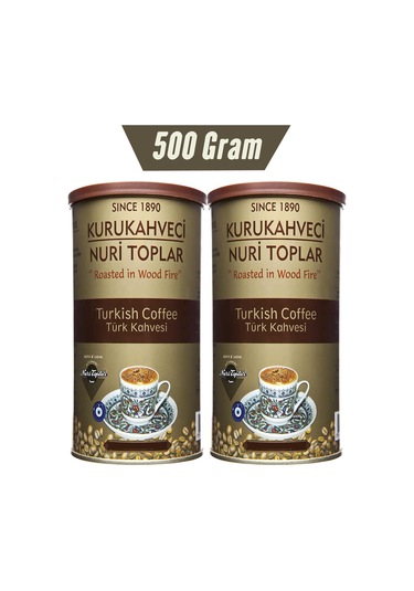 Nuri Toplar Yuvarlak Teneke Kutuda Türk Kahvesi 500 Gr Kuru Kahve