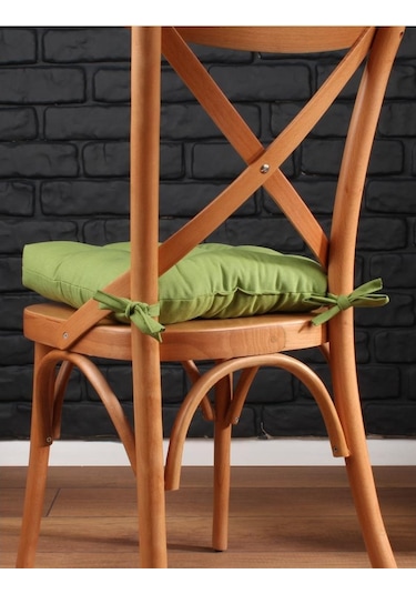 Altınpamuk Altınpamuk 4'Lü Lüx Pofidik Yeşil Sandalye Minderi Özel Dikişli B