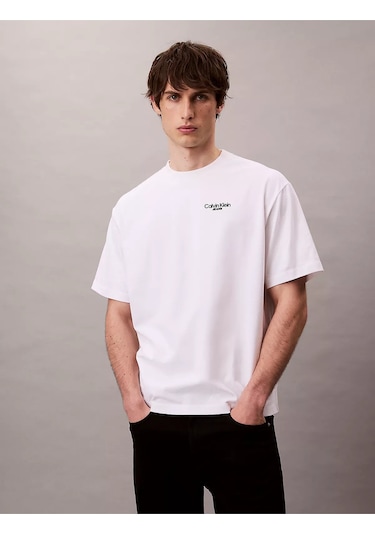 Calvin Klein Erkek T Shirt Lv04rd825g Yaa Beyaz Beyaz