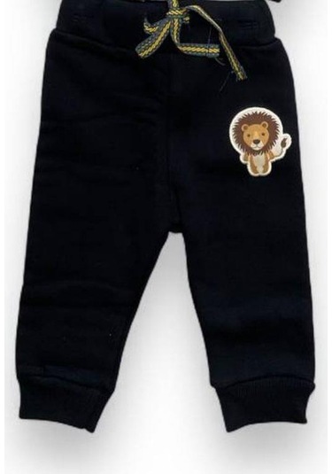 Erkek Bebek Hayvan Desenli Şardonlu Eşofman Takımı-14638 Lacivert