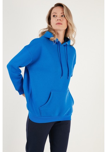 Lela Regular Fit Pamuklu Kapüşonlu Yaka Şardonlu Kışlık Bayan Sweat 5863854 Saks Lela Regular Fit Pamuklu Kapüşonlu Yaka Şardonlu Kışlık Bayan Sweat 5863854 Saks