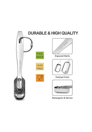 Vkemall 6'lı Ergonomik 18/8 Çelik Ölçü Kaşığı Seti - Tam Boyutlar, Dışarı Dönük Kollü, Yemek Kalitesi, Lavabo Güvenli, Zarf Ve Kuru Malzemeler İçin Diğer Vkemall 6'lı Ergonomik 18/8 Çelik Ölçü Kaşığı Seti - Tam Boyutlar, Dışarı Dönük Kollü, Yemek Kalitesi, Lavabo Güvenli, Zarf Ve Kuru Malzemeler İçin Diğer