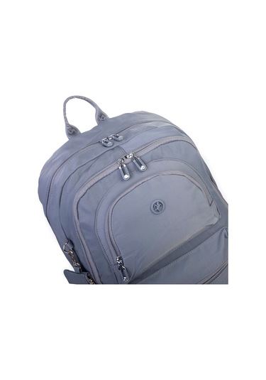 Nas Bag Unisex Büyük Boy Hafif Çok Gözlü Sırt Çantası Gri Gri