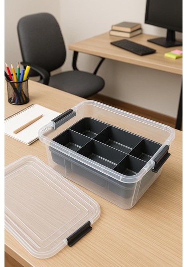 3,20 L Şeffaf Saklama Kutusu & Organizer Düzenleme Kutusu Şeffaf