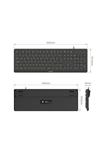 Philips Spk6238 Kablolu Türkçe Q Klavye Siyah