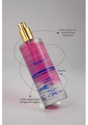 Royues Egzotik Gül Aromalı Kadın Vücut Spreyi 100 ML