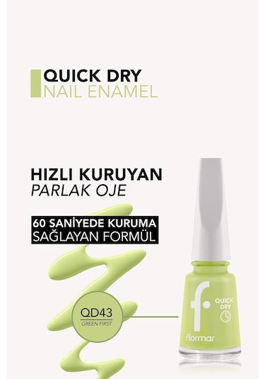 Flormar Quick Dry Nail Enamel Oje QD43 Green First
