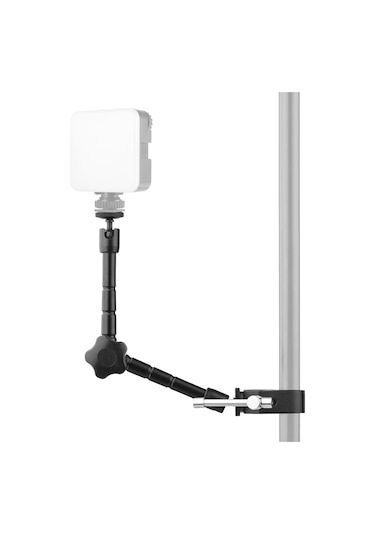 Wezone Alüminyum Büyü Arm 29.5cm + Ayarlanabilir Süper İplerli Klem 1/4" & 3/8" Vida, Soğuk Ayakkabı Tutucu