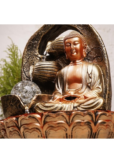 Zen Lord Buddha Temalı Bakır Şu Şelalesi