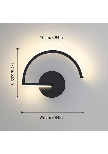 Fastbuy Siyah 3 Renkli Led Duvar Avizesi - Tv Arka Lambası - Yatak Odası Dekoru Siyah