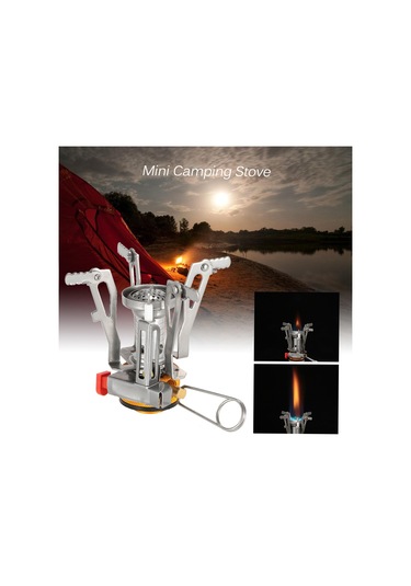 Tomshoo Gümüş Mini Sırt Çantasıyla Teneke Kutu Soba Brülörleri Gümüş