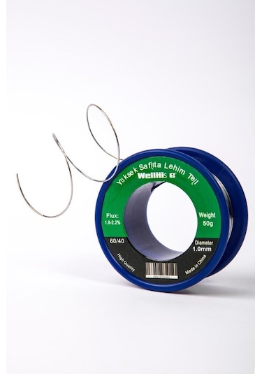 Wellhise Lehim Teli 1.0mm 50gr 60/40 Fluxlu Lehim Teli