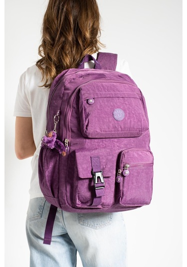 Ultra Hafif Çok Cepli Su Geçirmez Sırt Çantası Mor Model: 571-1k - Mor