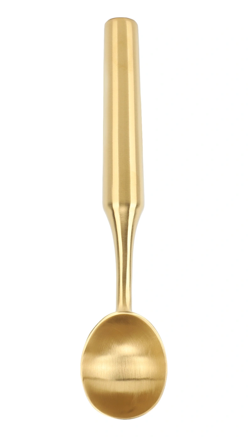 Konesam 304 Paslanmaz Çelik Dondurma Kaşığı - Uzun Kollü, Çabuk Temizlenir, Multifonksiyonel Toplama Aleti Kahverengi Altın