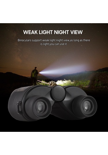 Samdoo 12x Bak7 Prisma Mini Binokül, Otomatik Odak, Yüksek Kaliteli Görüntü, Zayıf Işık Gece Görüşü, Su Geçirmez, Siyah, Dış Mekan İçin