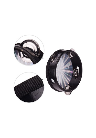 Ximistore9 6 İnç El Tamburini: Plastik Parlak Deri, Siyah Ahşap Çerçeve Ve Tek Satır Metal Zillerle Eğlenceli Müzik