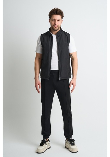 Shooter Sportswear Deluxe Erkek Yelek Üç Cepli İçi Polarlı Regular Kalıp Lacivert Siyah