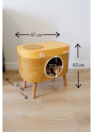 Huncar Kedi Evi Dekoratif Fotoğraf Makinesi Kedi Evi