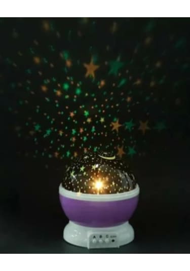 Çok Renkli  Ve Dönen Star Master Gece Lambası Mor Çok Renkli