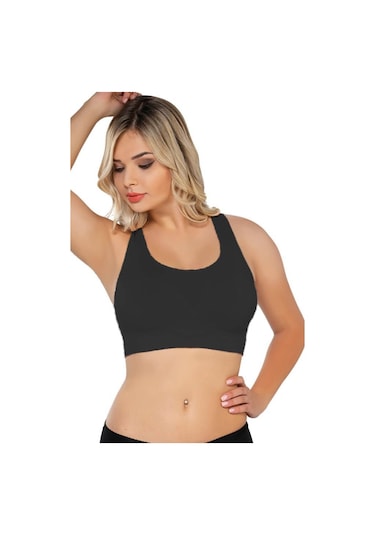 Emay 4027 Seamless Tül Pedli Toparlayıcı Sütyen Korse Siyah