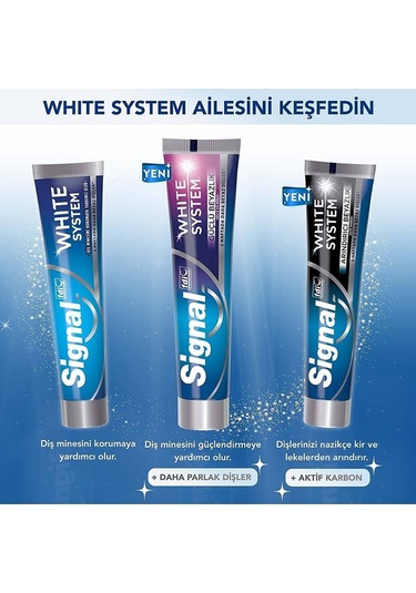 Signal White System Güçlü Beyazlık Güçlü Diş Minesi Diş Macunu 4 x 75 ML