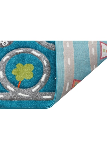 Eko Halı Kids Kds 19 Blue Grey Çocuk Halısı Mavi